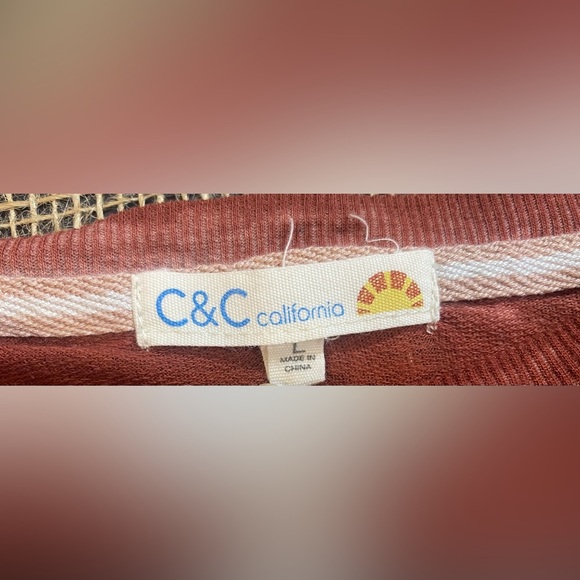 C&C California Football Mom Graphic Withered Rose Long Sleeve Tee, Size L - Picture 3 of 8